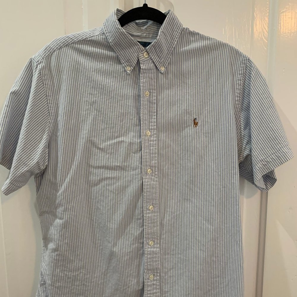 Ralph Lauren Men's Short Sleeve Stripped Oxford